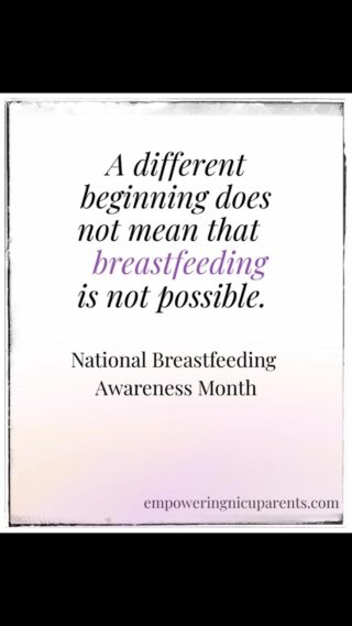 August is National Breastfeeding Awareness Month—a time to recognize the importance of human milk and the support families need to reach their feeding goals. 💛

For NICU families, that journey often looks very different than expected.

Your baby may not be ready to feed at the breast right away, but that doesn’t mean your breastfeeding journey has to wait. Expressing milk early and often, providing colostrum for oral care, spending time skin-to-skin, and beginning to learn your baby’s individual cues are all meaningful ways you can participate and begin building the foundation for what comes next.

A different beginning doesn’t mean breastfeeding isn’t possible.

For premature and medically fragile infants, human milk can be especially valuable. Early and consistent lactation support can help parents establish and maintain their milk supply while their baby grows and develops the skills and readiness needed for feeding.

And remember, your feeding goals matter. Talk with your NICU and lactation team about those goals and how they can support you. Ask about opportunities for skin-to-skin care, colostrum oral care, learning your baby’s cues, and creating positive feeding experiences as your baby develops.

Feeding is about more than nutrition. These early experiences can also provide opportunities to connect with your baby, participate in their care, build confidence, and begin learning how to respond to what your baby is telling you.

This year’s theme, RISE: Resilience, Interdependence, Self-Determination, Empowerment, feels especially meaningful for NICU families.

The NICU may change how your feeding journey begins, but it doesn’t have to take that journey away.

Every step builds confidence, connection, and possibility. 💛

The journey is still unfolding…

#NationalBreastfeedingMonth #BreastfeedingAwarenessMonth #NICU #NICUParents #breastfeedingsupport